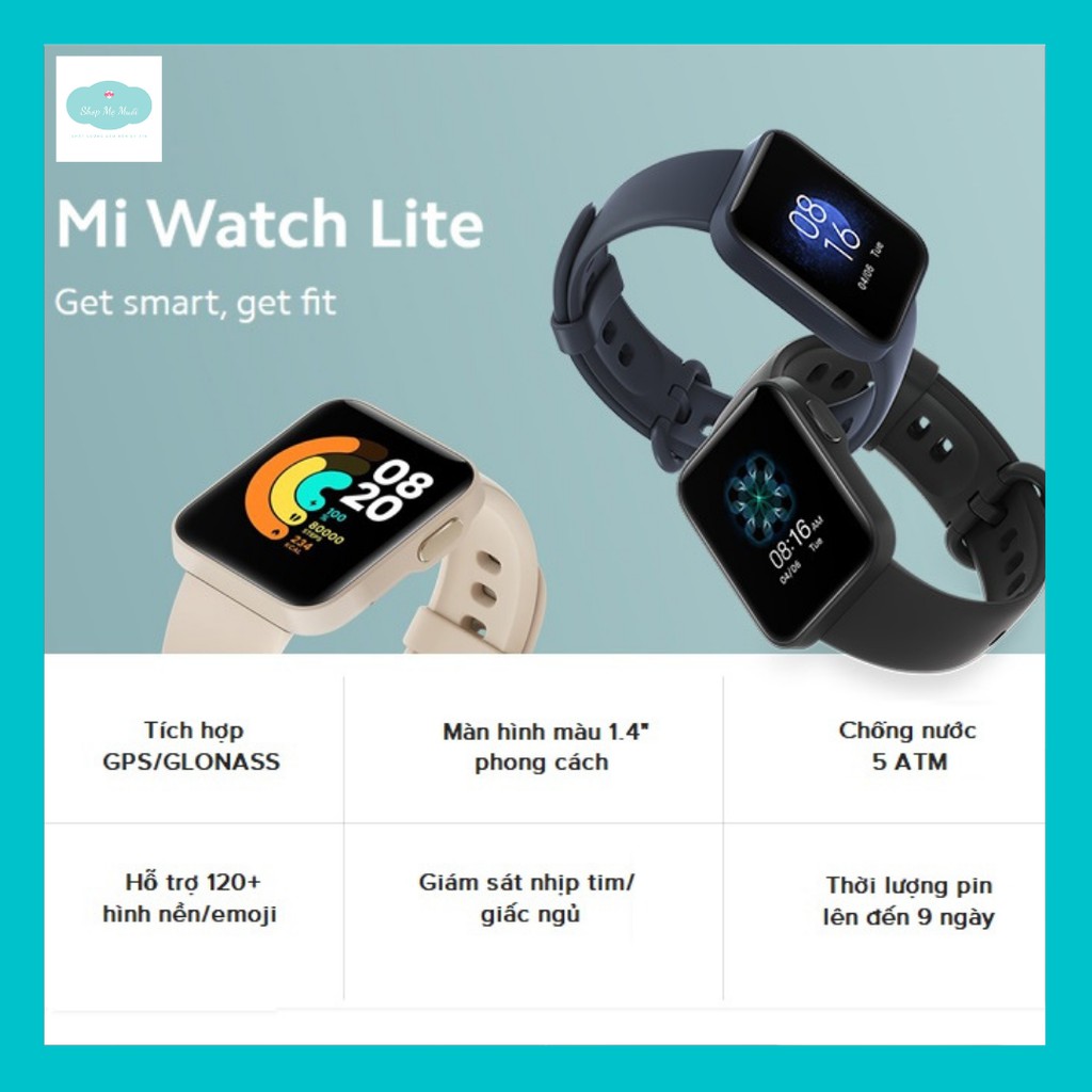 [Sẵn] Đồng hồ thông minh Xiaomi Mi Watch Lite - GPS/1.4" LCD Touch/Bluetooth 5.1/5ATM