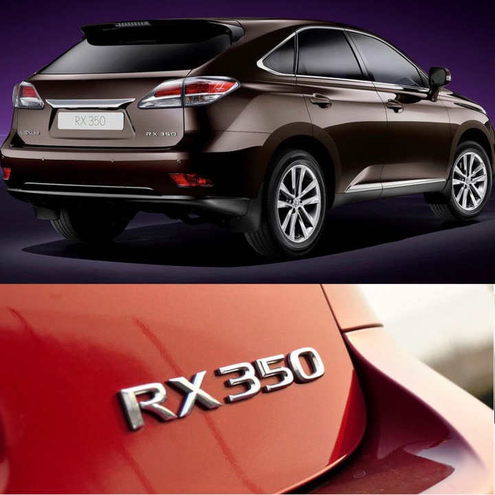 Decal tem chữ RX350 và ES350 dán đuôi xe ô tô Lexus, chất liệu nhựa ABS cao cấp