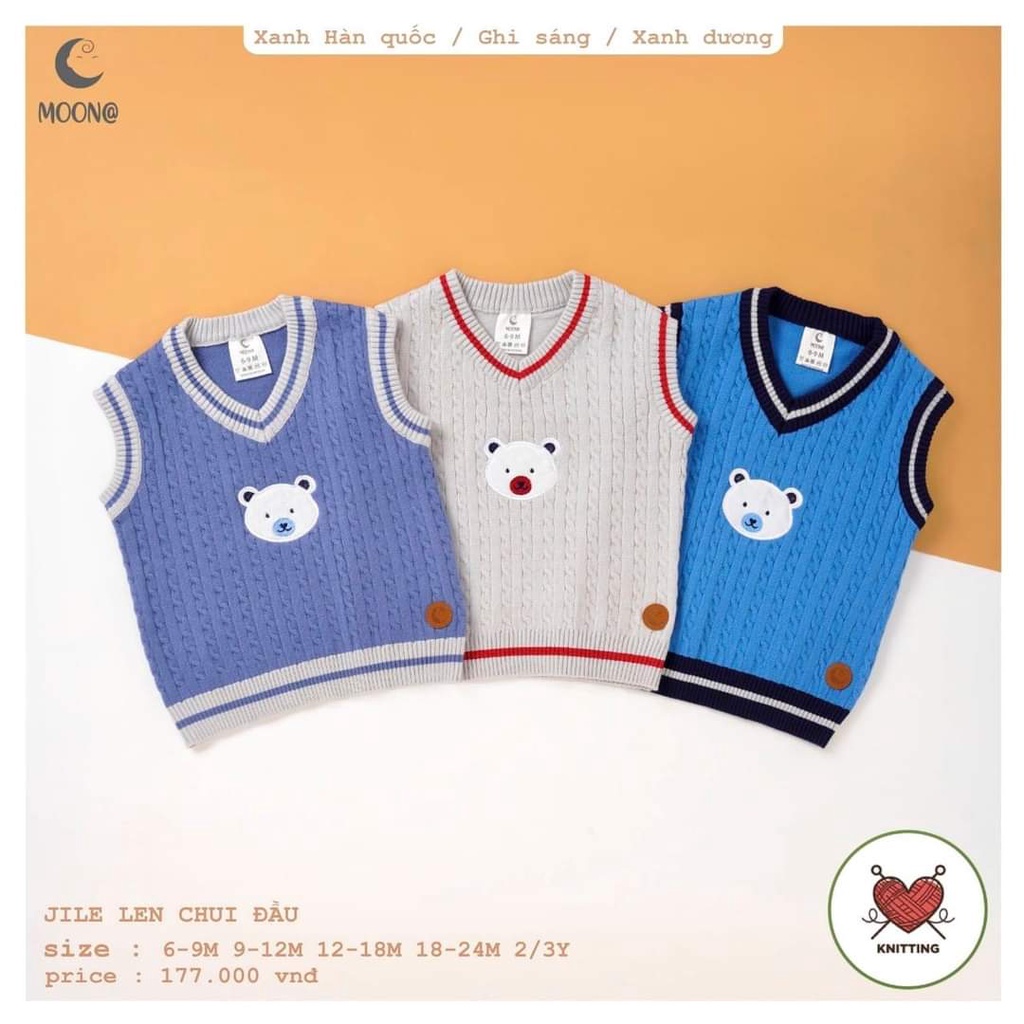 [ MOON ] Áo ghile cho bé từ 6 tháng đến 3 tuổi