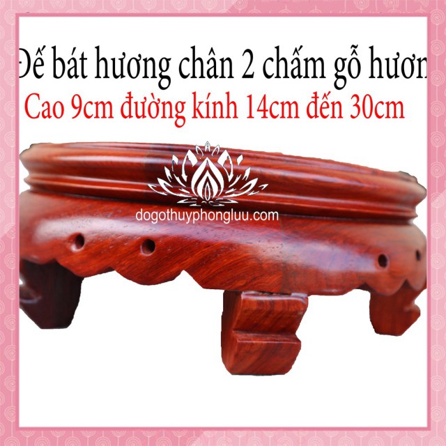 Kỷ tròn chân-Đế bát hương-Đôn tròn gỗ hương cao 9cm cỡ mặt từ 14cm đến 30cm