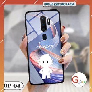 Ốp lưng Oppo A5 2020/A9 2020-lưng kính in logo hãng điện thoại