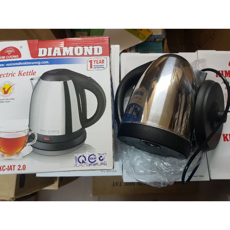 Ấm đun nước siêu tốc Inox Kim Cương 2 lít