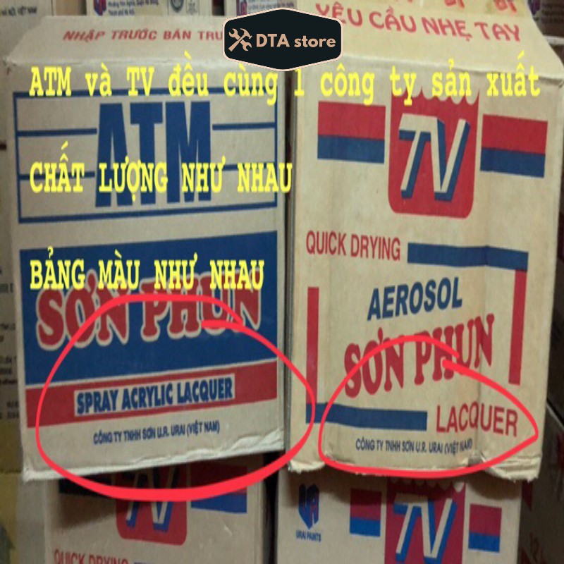 Sơn xịt ATM / xịt TV Đủ Màu 270gr CHÍNH HÃNG