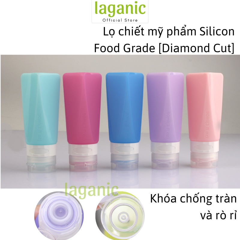 Lọ chiết mỹ phẩm dầu gội du lịch Silicon 90ml [Diamond Cut]