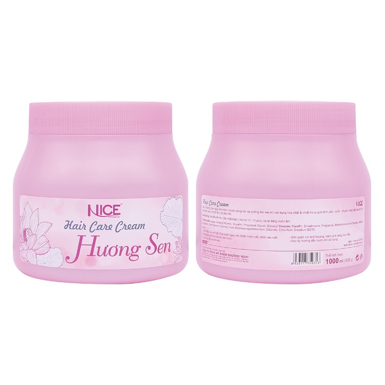 Hấp dầu  mềm mượt, phục hồi khô xơ, hư tổn Hương Sen NICE Hair Care Cream 1000ml/ 500ml