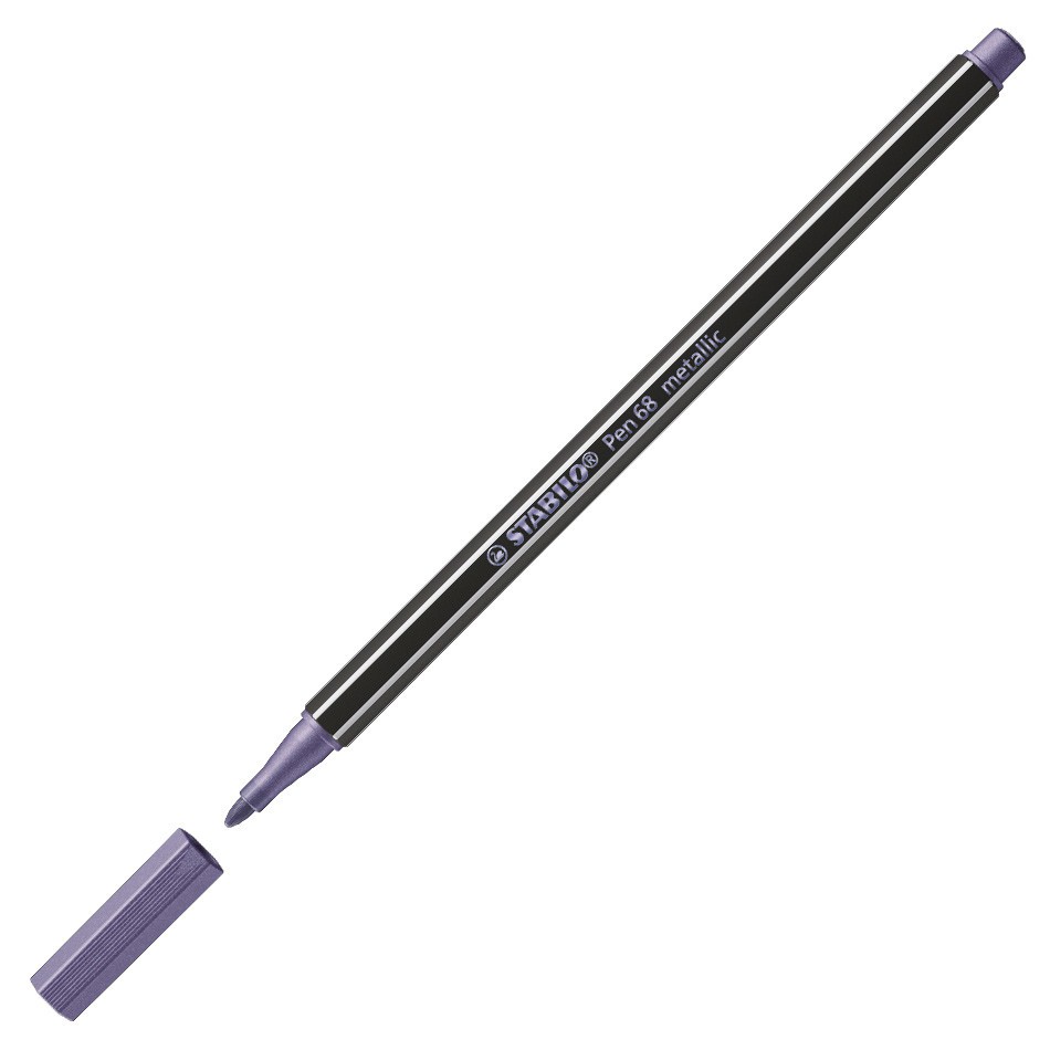Bút lông nhũ Stabilo Pen 68 Metallic Marker – 1.4 mm – Màu tím nhũ (Violet)
