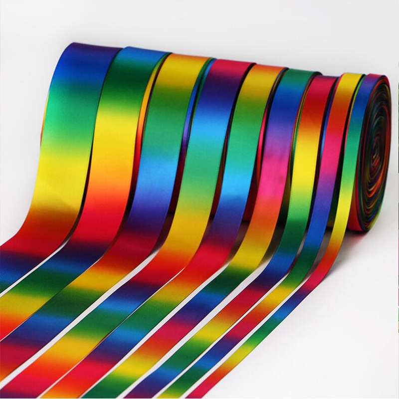 Cuộn Dây Ruy Băng satin 5 yards Hai Mặt Màu Cầu Vồng Làm Quà Giáng Sinh / Năm Mới / Quà Cưới / Tiệc Tùng diy
