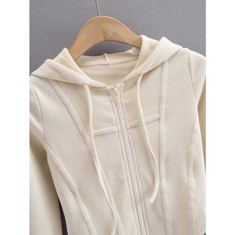Áo Khoác Hoodie Tay Dài Thoáng Khí Phong Cách Âu Mỹ Thời Trang Mùa Hè Cho Nữ 0408