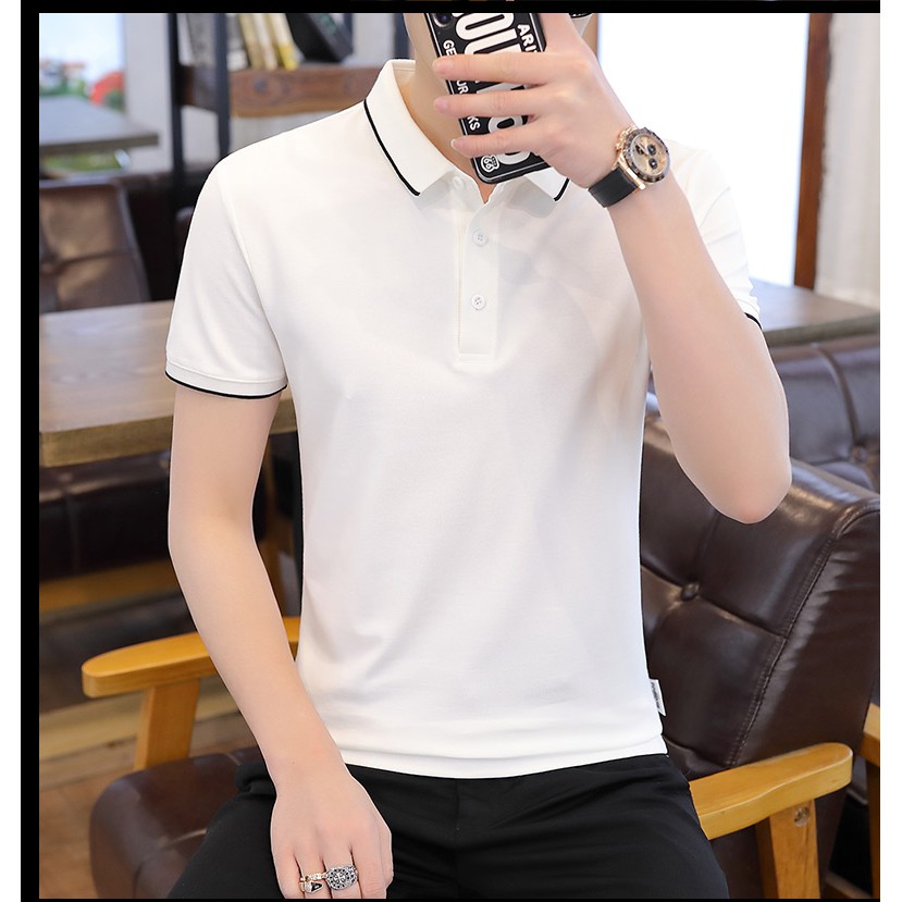 Áo polo nam cao cấp đẹp có cổ tay ngắn áo polo nữ form rộng unisex vải mè thoáng mát chính hãng | BigBuy360 - bigbuy360.vn