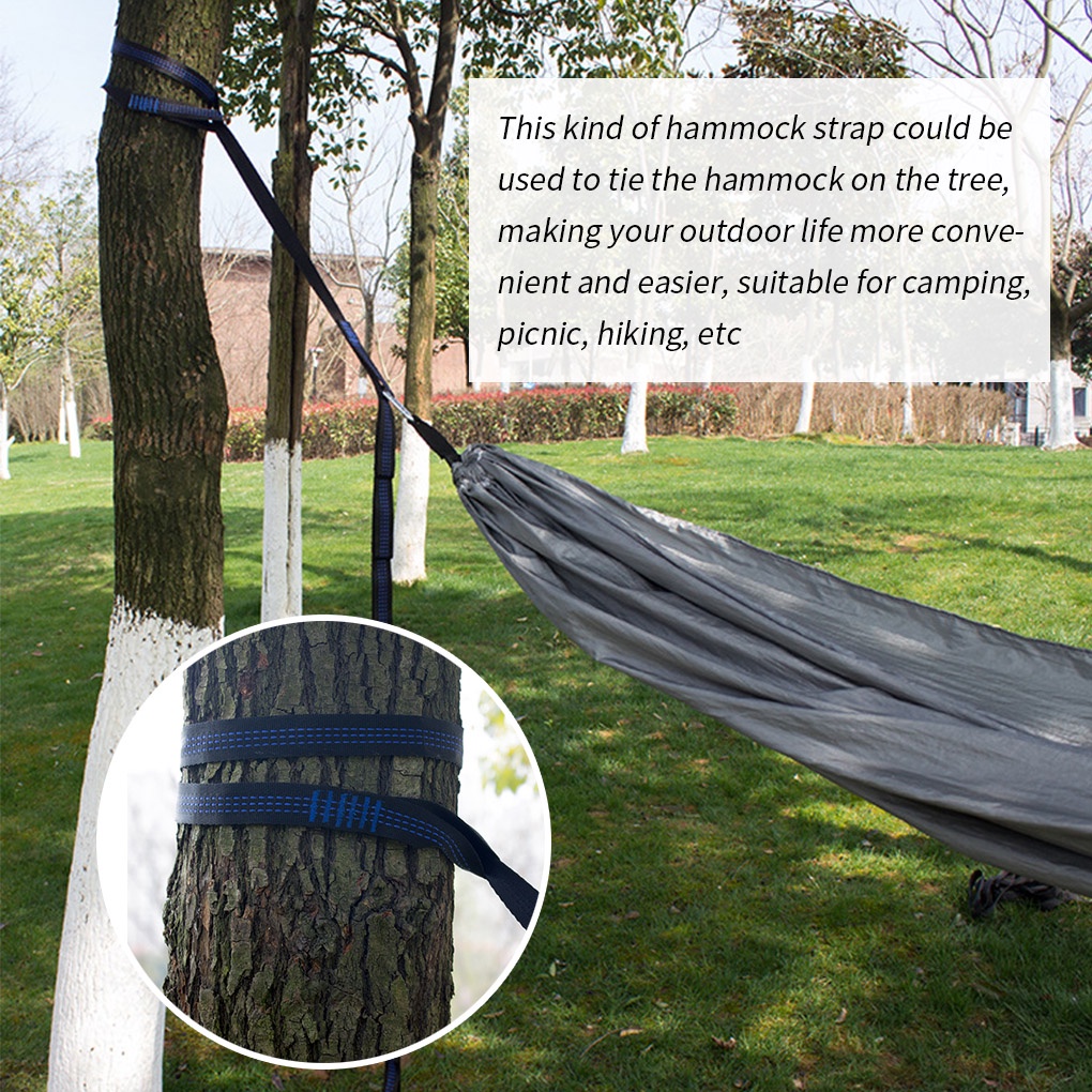[Global] 2pcs Hammock Straps Outdoor Hanging Swing Straps Adjustable Portable Tree Hammock Belts for Camping
