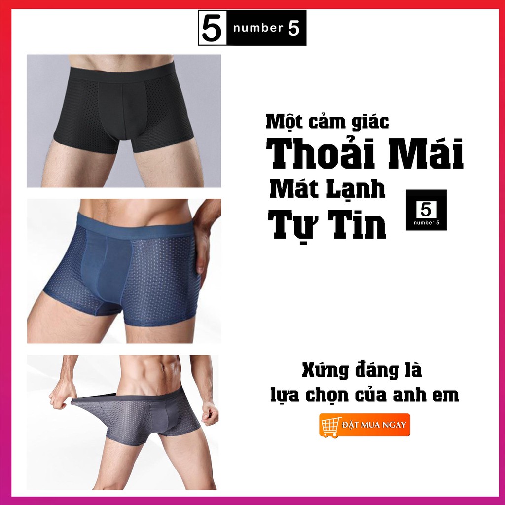 Combo 4 Quần Lót Nam Thông Hơi, Quần Sịp Đùi Nhật Bản Có Size Lớn [4DJ]