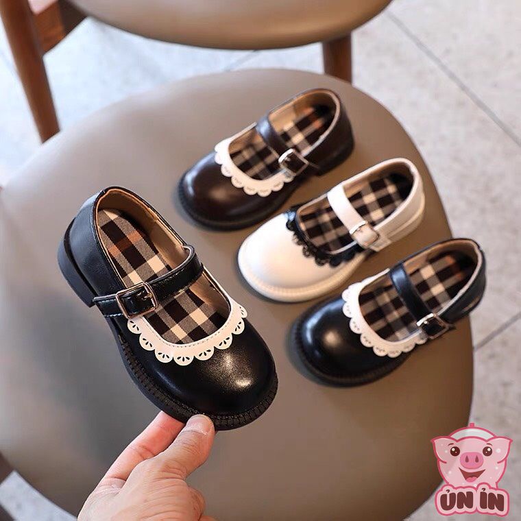 Giày bệt bé gái - Giày búp bê quai dán phối viền xinh xắn kiểu dáng vintage dễ phối đồ chất da PU siêu êm mềm chân M6608