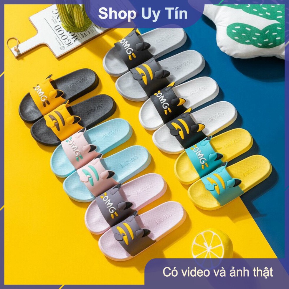 Dép Quai Ngang PiKaPi Họa Tiết Nổi 3D Chống Trơn Phong Cách Cute DP31