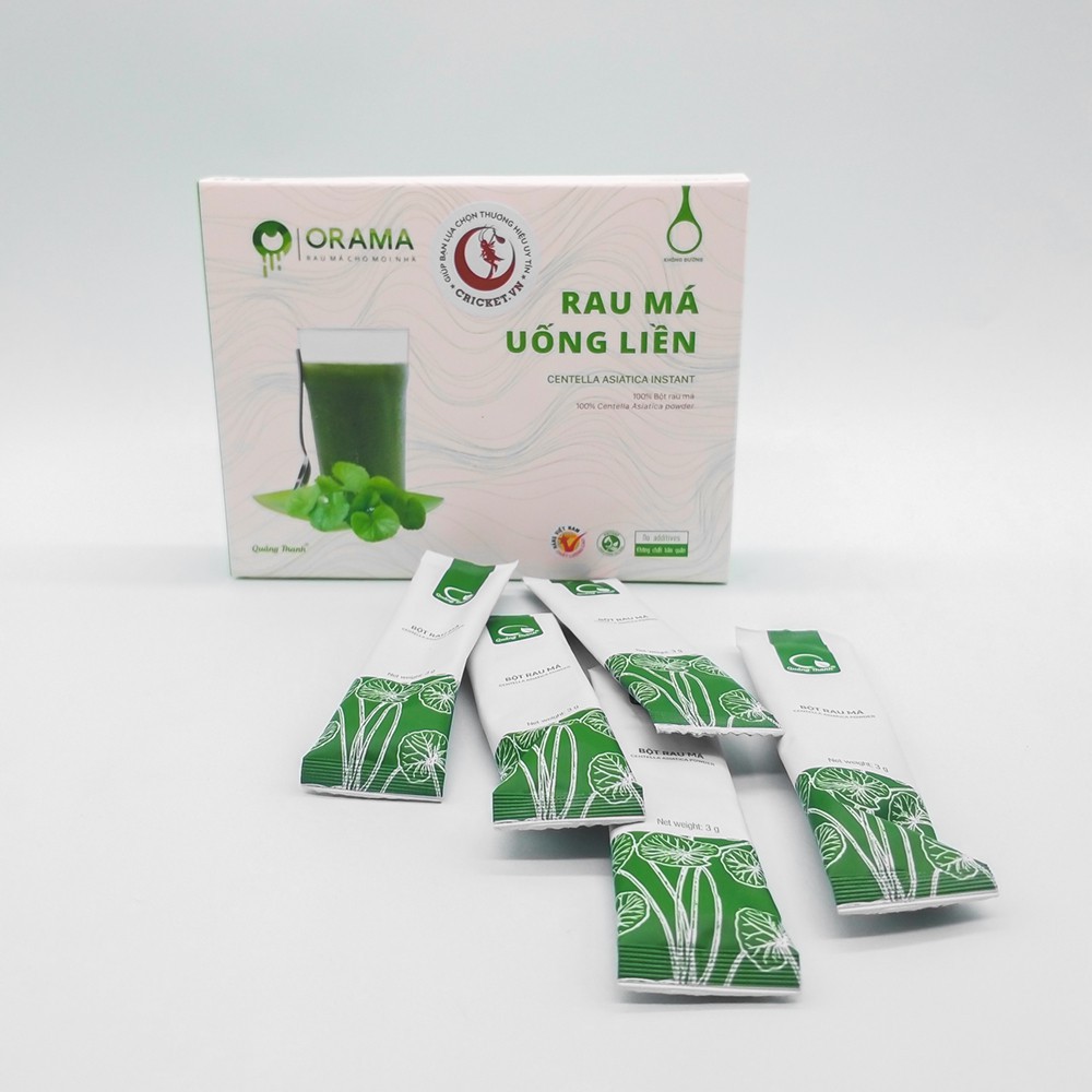 Rau Má Uống Liền Nguyên Chất Không Đường Quảng Thanh (Hộp 15 gói x 3g) detox thanh lọc cơ thể, mát gan, làm đẹp da