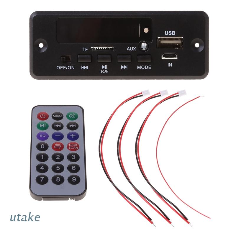 Bảng Mạch Khuếch Đại Âm Thanh Bluetooth Kỹ Thuật Số Utake Dc12V Mp3 2x3w Có Thể Sạc Lại Usb Aux
