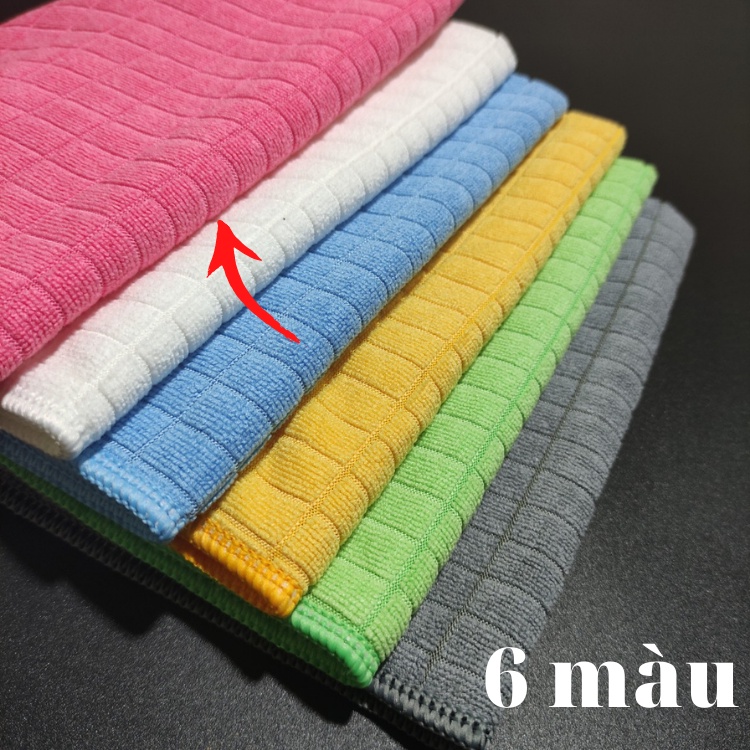 Khăn lau xe ô tô sợi Microfiber siêu sạch siêu thấm nước 50x55cm ngoài ra còn sử dụng lau nội thất, lau bếp, lau kính