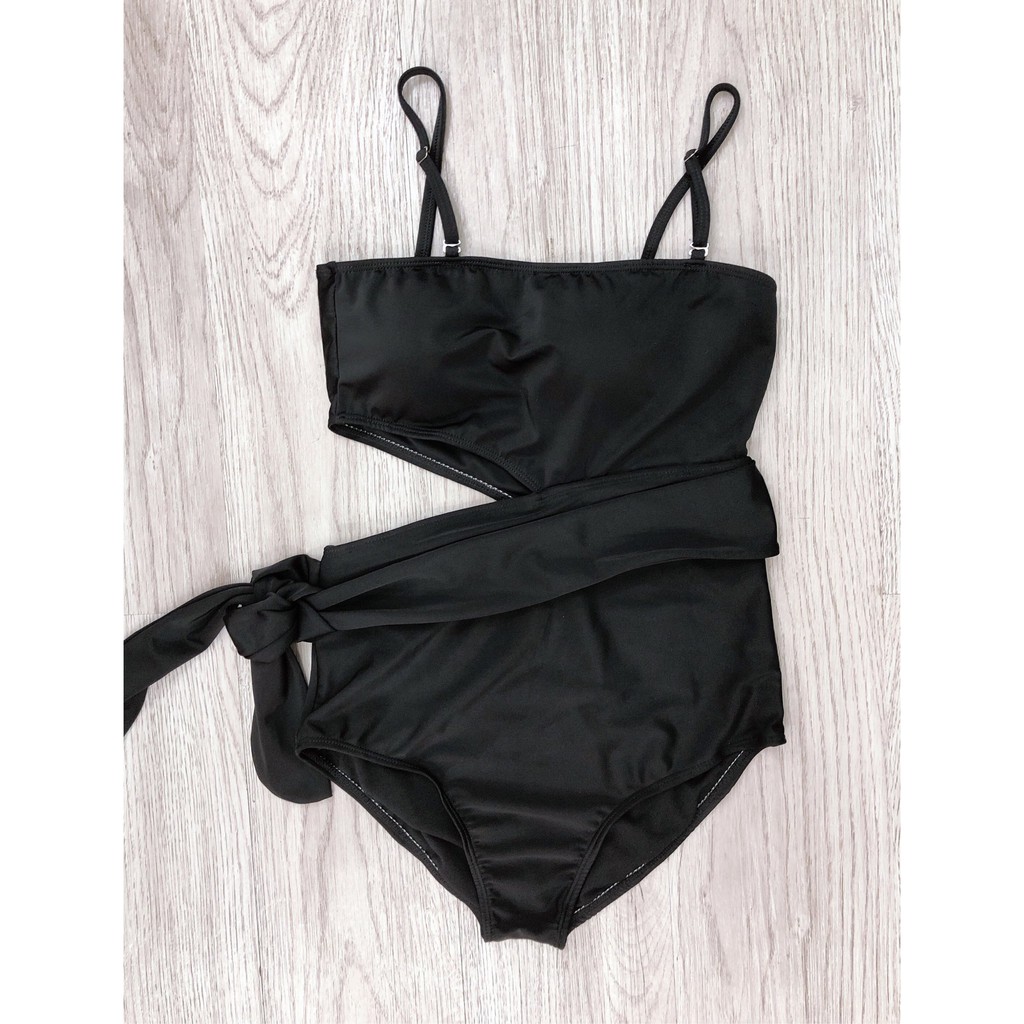 Bikini tắm biển 1 mảnh 2 dây buộc nơ eo, bộ bơi liền giấu bụng cho nữ Bikini191