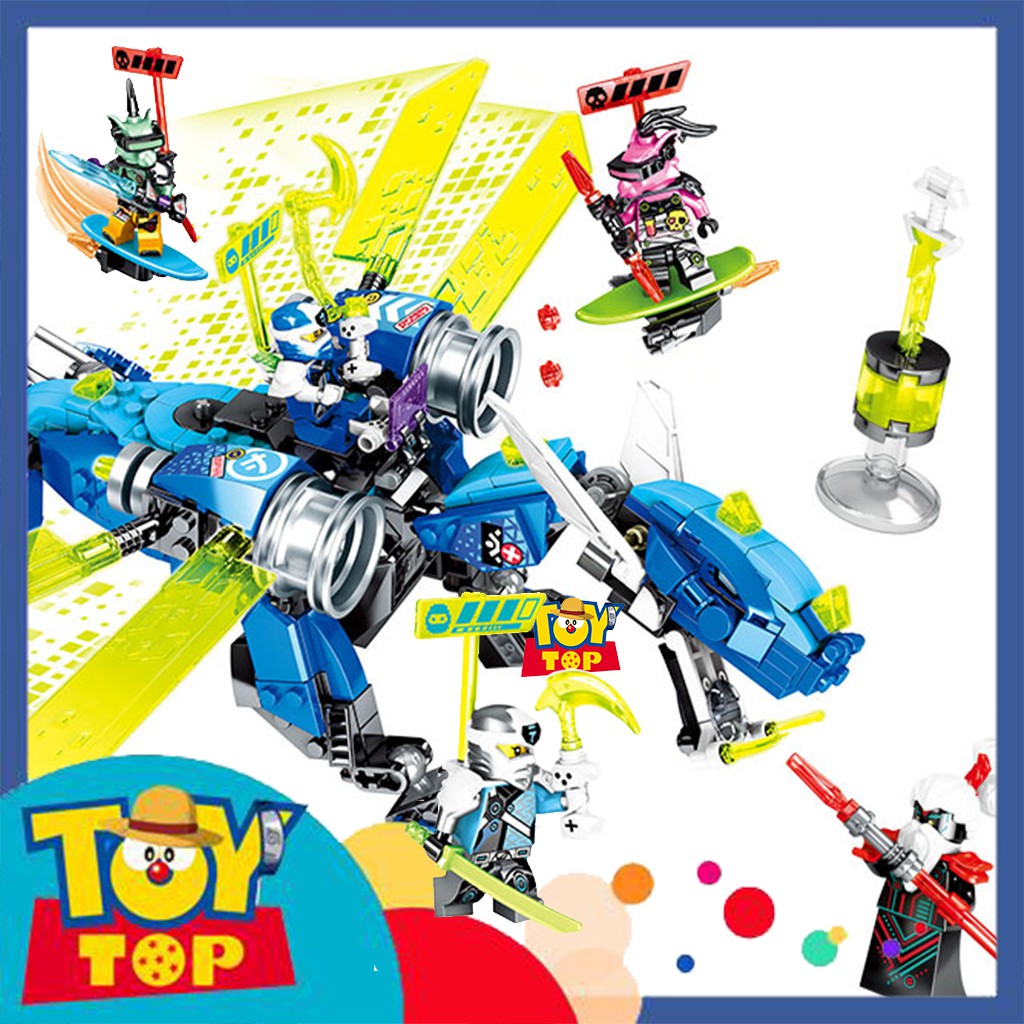 Đồ chơi ghép ninjago Trận chiến ninja rồng mạng xanh của Jay ( Lari 11488 ) / ( MG153 ) lắp ráp rồng máy Jay's Cyber