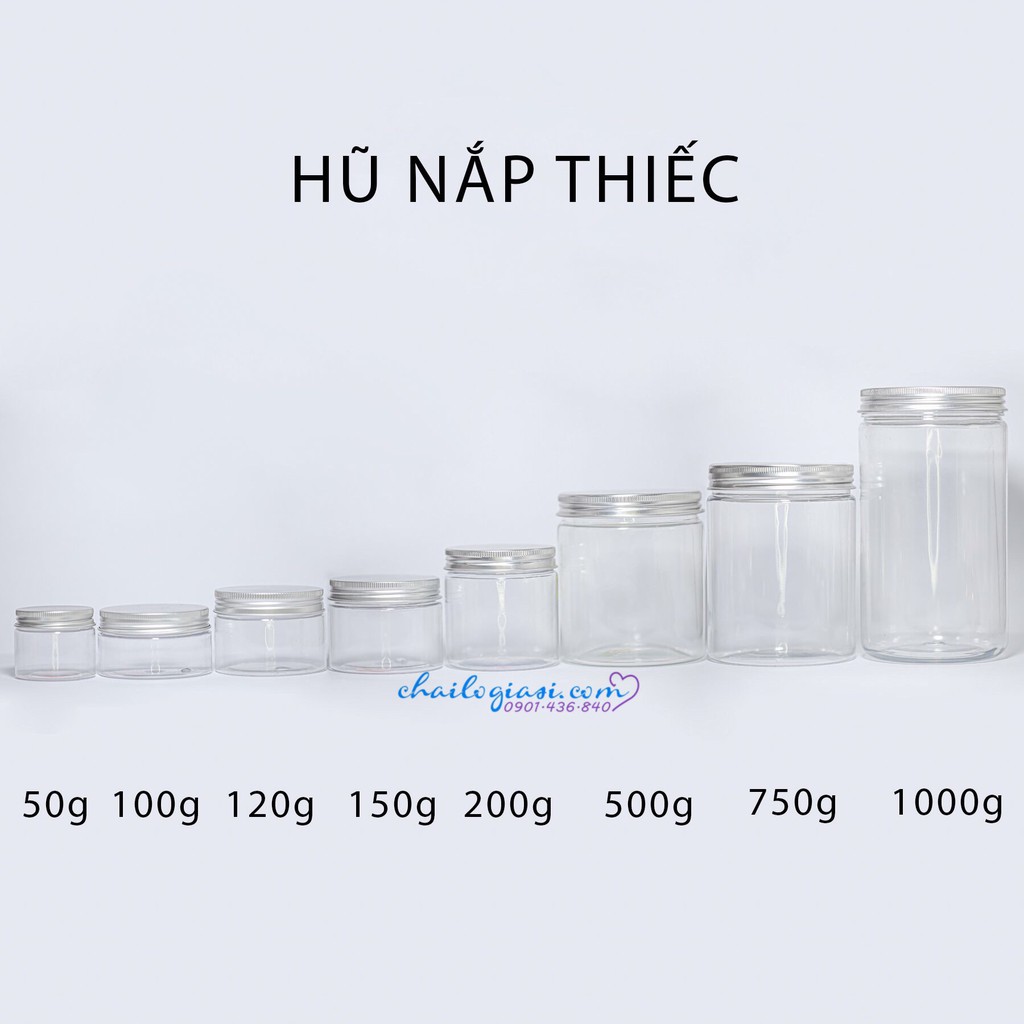 HŨ TRONG NẮP THIẾC NHIỀU SIZE
