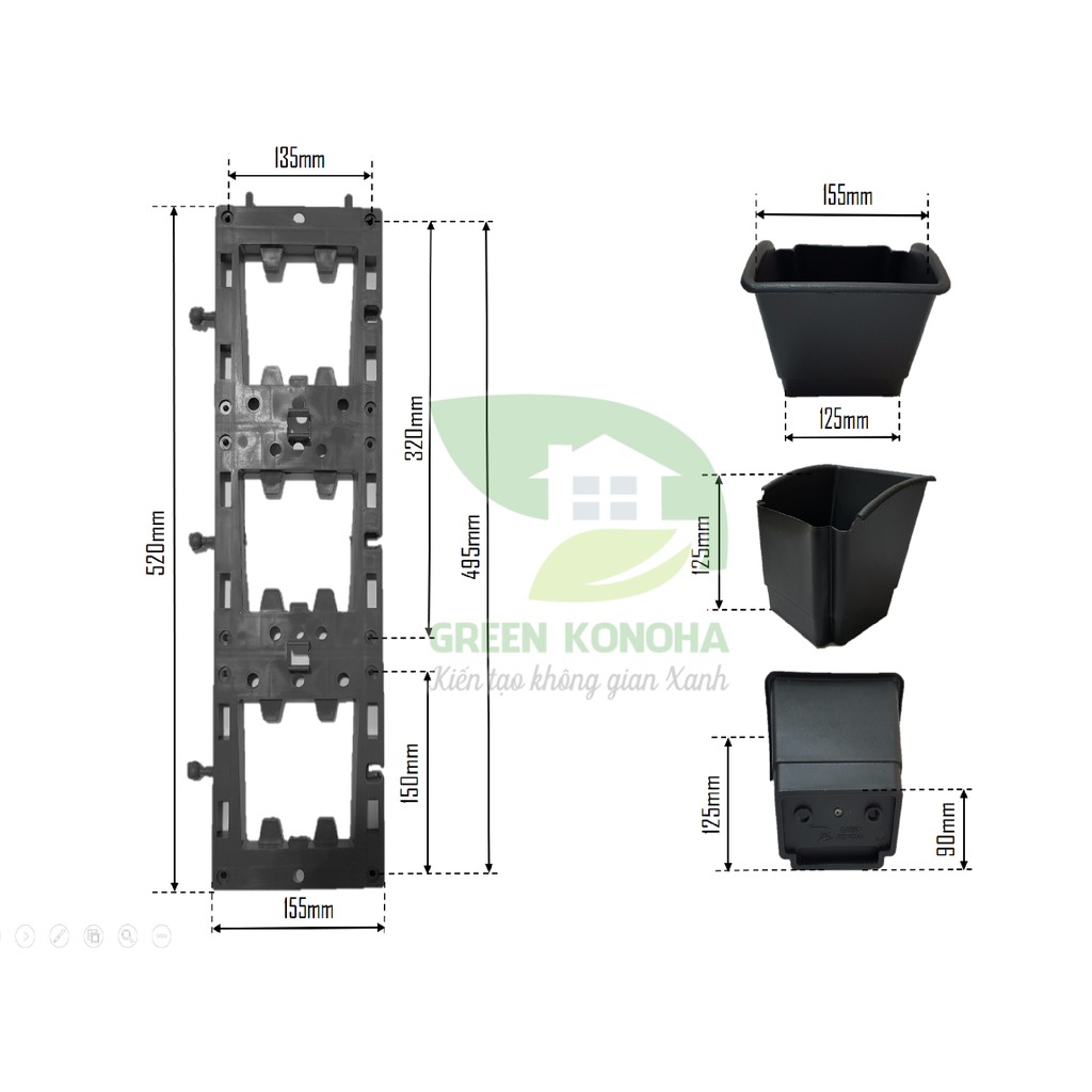 Bộ module TRỒNG RAU, TRỒNG HOA, TRỒNG CÂY CẢNH QUAN GREEN KONOHA