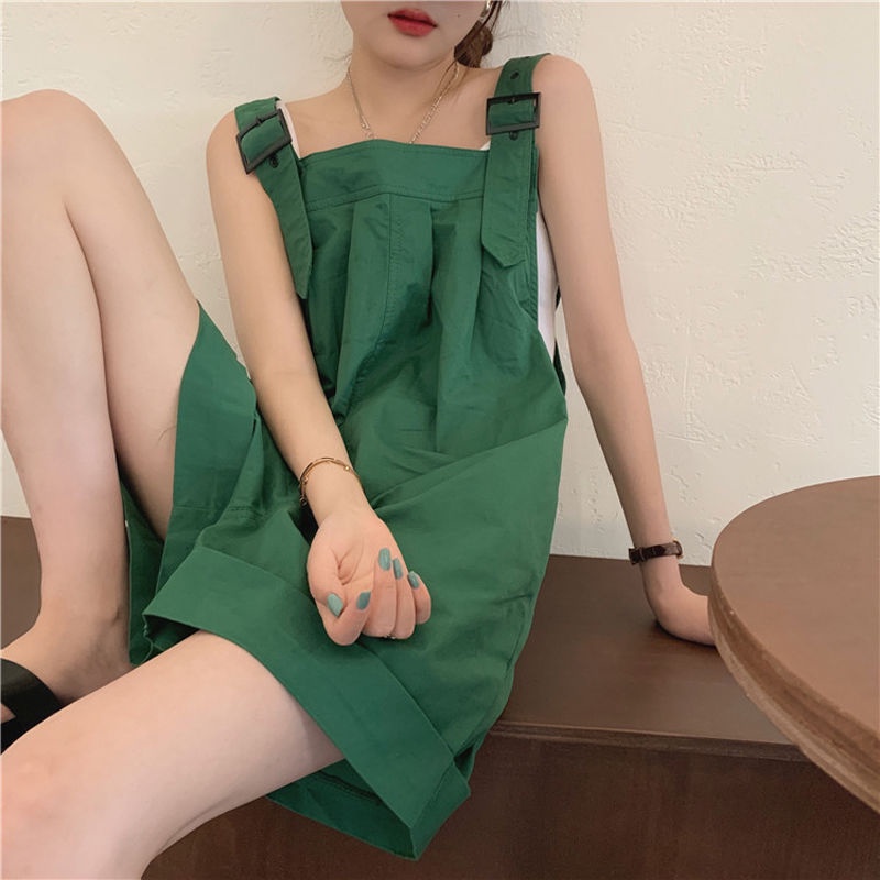 Quần yếm ống rộng phong cách Hàn Quốc thời trang cho nữ