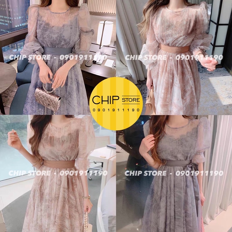 VÁY REN HOẠ TIẾT KOREA CAO CẤP TIỂU THƯ SANG CHẢNH