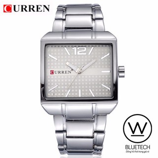 Đồng hồ Nam Curren 8132 Vuông Dây trắng mặt Trắng