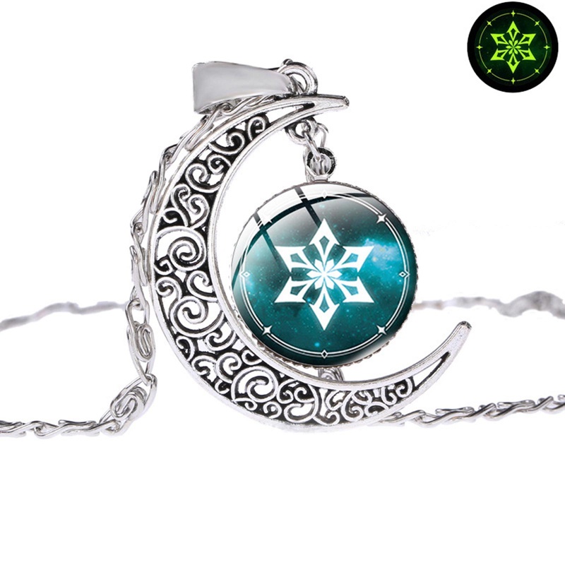 Vòng Cổ Mặt Thủy Tinh Cabochon Hình Nhân Vật Trong Game Genshin Impact Eye of God Game 7 Elements