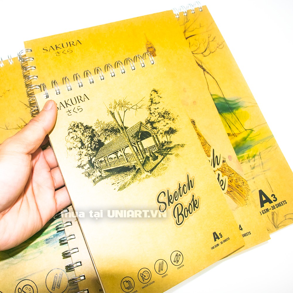 (THANH LÝ GIÁ GỐC) TẬP/ Sổ vẽ Sketchbook Sakura 160gsm