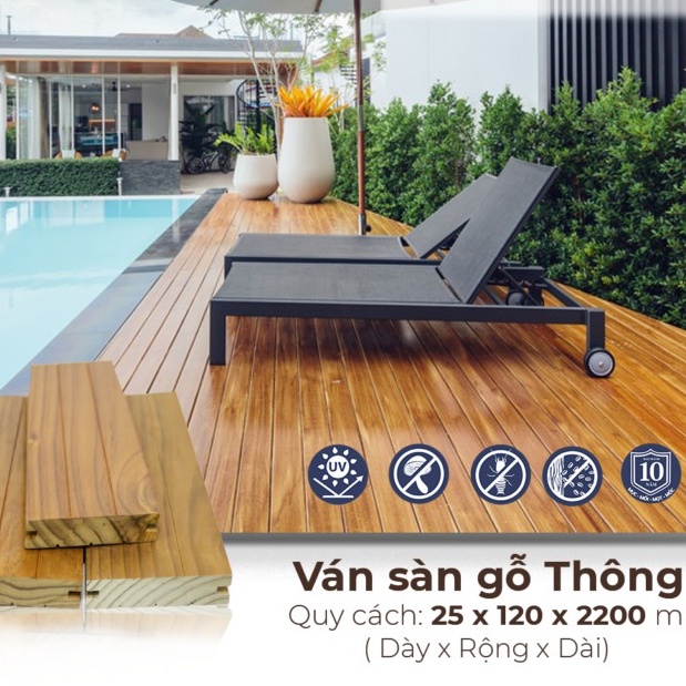 Ván sàn gỗ tự nhiên ngoài trời THÔNG (Pine) | Ván sàn gỗ tự nhiên ngoài trời THÔNG e-Timber