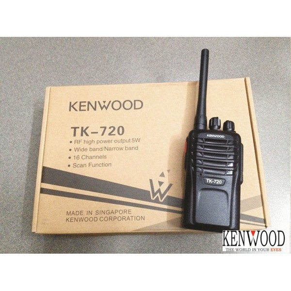 Bộ đàm cầm tay Kenwood TK-720 (Hàng nhập khẩu) - Bảo hành 24 Tháng - Tặng kèm tai nghe