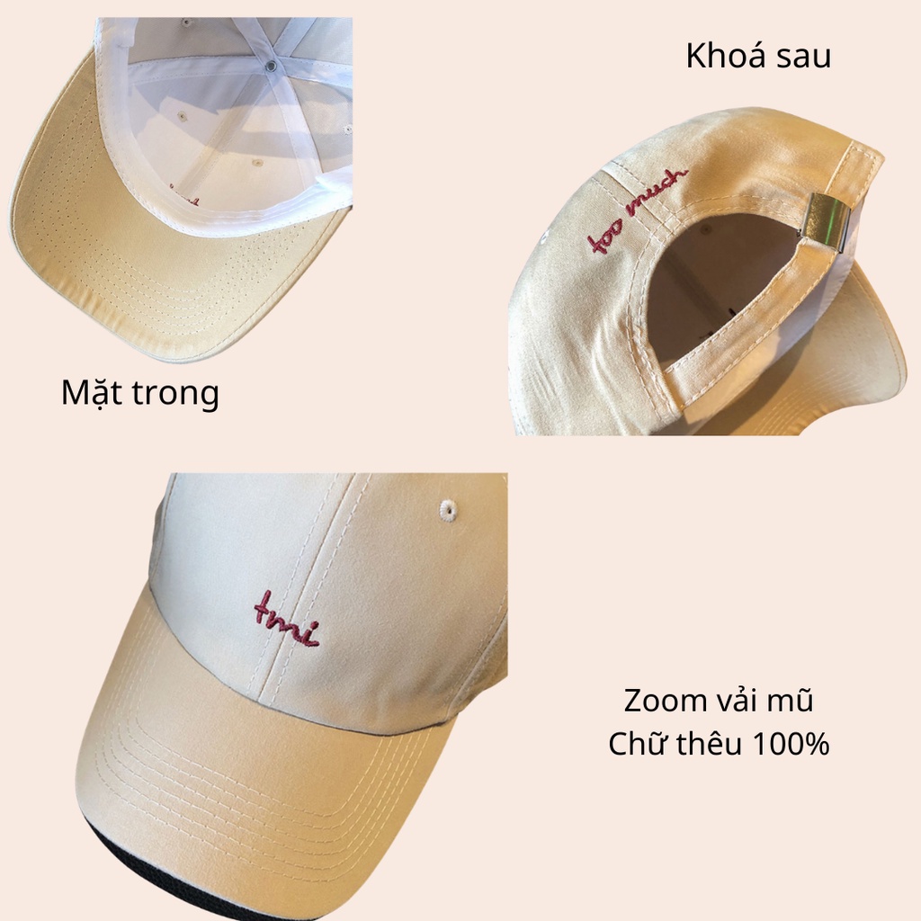 Mũ lưỡi trai, nón kết đội đầu chữ Tmi vải cotton cao cấp phụ kiện thời trang Unisex Tom House