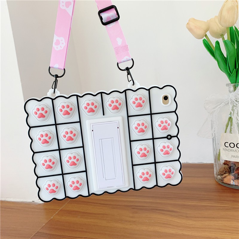 Ốp Máy Tính Bảng Hình Dấu Chân Mèo Cho Ipad 2 3 4 5th 6th 7th 8th Gen Mini Air Pro 9.7 "10.2" 11 "2017 2018 2019 2020