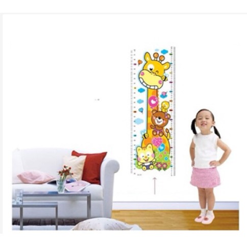 THƯỚC Decal DÁN TƯỜNG ĐO CHIỀU CAO CHO BÉ-HÌNH NGHỘ NGHĨNH ĐÁNG YÊU