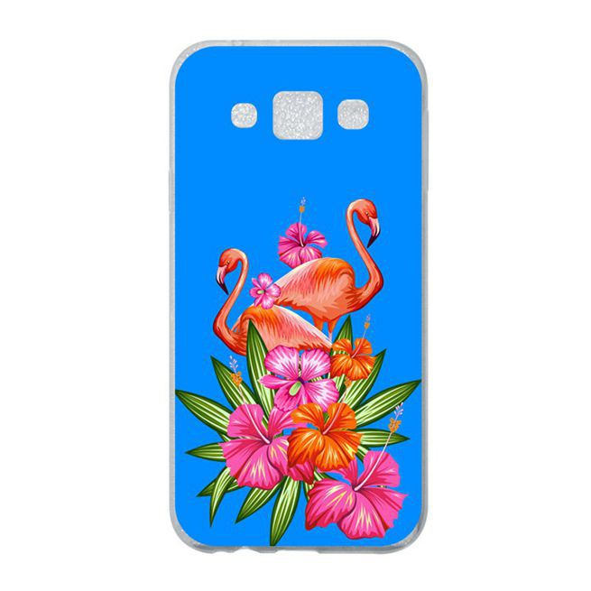 Ốp lưng Silicon in hình hoa và chim dành cho điện thoại Samsung Galaxy E5