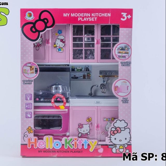 Đồ chơi phòng bếp hellokitty dùng pin- tủ bếp hellokitty