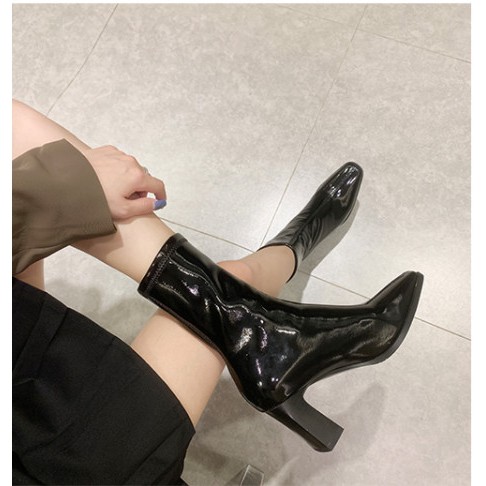 Giày Bốt cao gót Martin 7p da bóng sẵn hàng Fullbox Ảnh thật | BigBuy360 - bigbuy360.vn