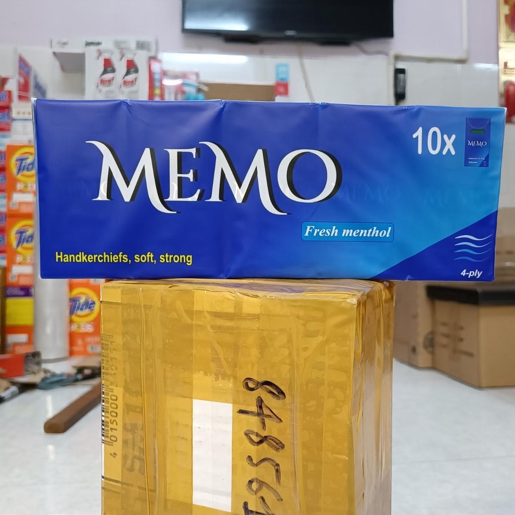 Khăn giấy Memo Fresh Menthol 4 lớp lốc 10 gói