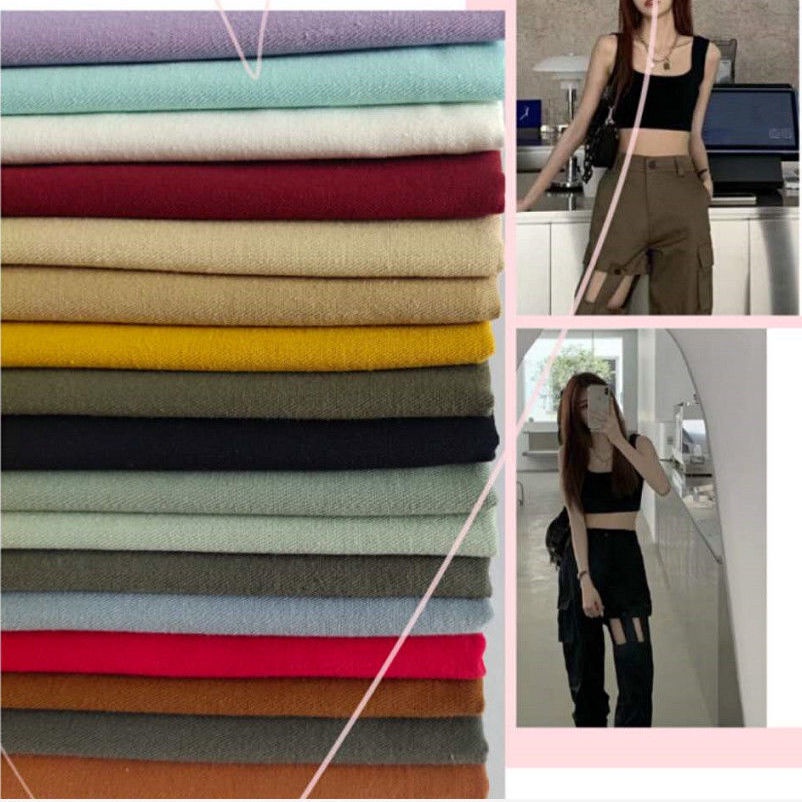 Tấm Vải Cotton Màu Trơn Dày Dặn Dùng Để May Quần Áo / Áo Khoác / Áo Sơ Mi