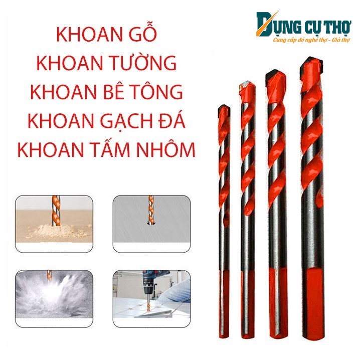 Mũi khoan đa năng khoan mọi vật liệu , khoan gạch men , xứ , bê tông , gỗ , đá hoa... - Phụ kiện khoan - Dụng cụ thợ