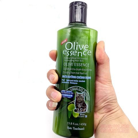 Sữa tắm mèo - Dầu tắm Olive  450ml giúp mền mượt lông, chăm sóc nuôi dưỡng lông, lưu hương lâu, an toàn sử dụng