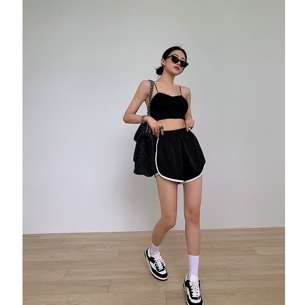 QKOOLE  Quần short thể thao phong cách Hàn Quốc kiểu dáng năng động cho nữ