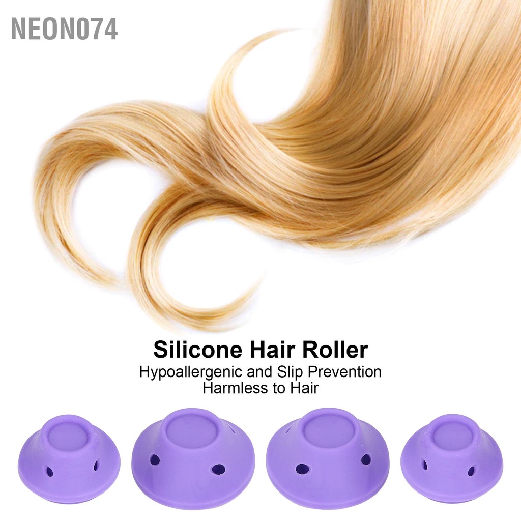 Neon074 20 Cái Cuộn Tóc Silicone Kiểu Sóng Nguyên Bộ Máy Uốn Hình Nấm Trang Chủ Cho Phụ Nữ