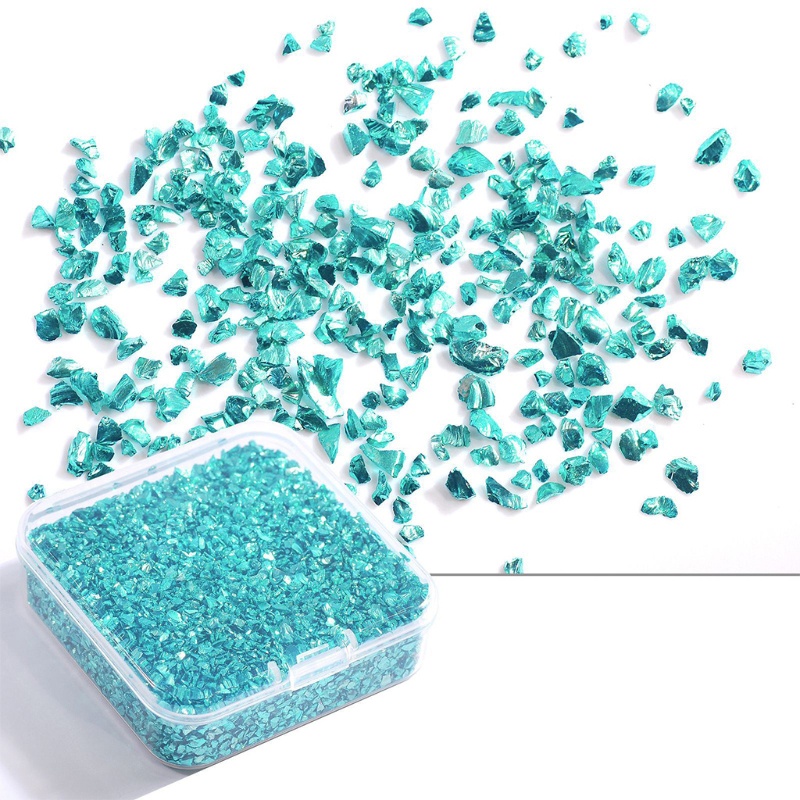 Blg Hạt Thủy Tinh Lấp Lánh 80g/ Hộp Kim Loại Để Vỡ Kính