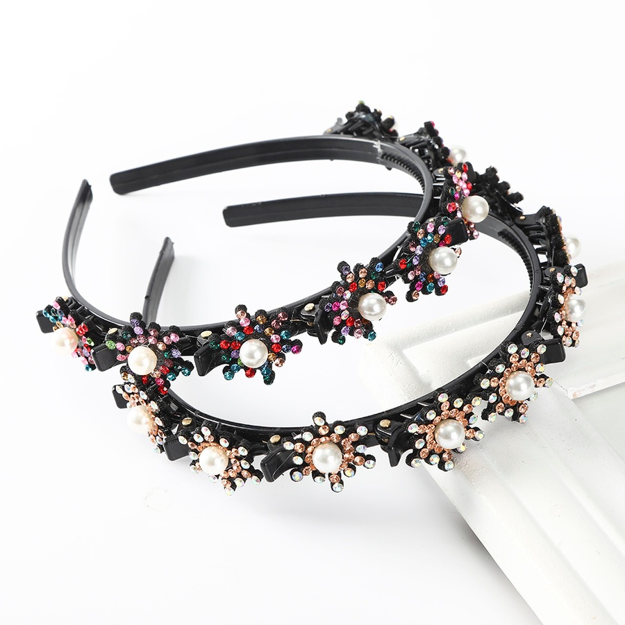 Kẹp Tóc Nhựa Đính Đá / Ngọc Trai / Hoa Phong Cách Hàn Quốc Cổ Điển Cho Nữ