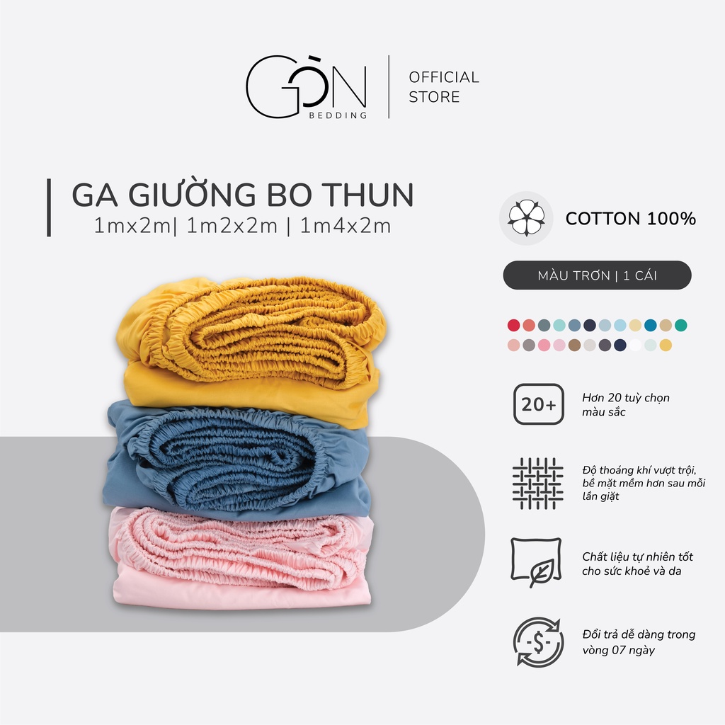 Ga Giường Bo Thun Gòn Bedding Cotton Satin Hàn Quốc 1mx2m - 1m2x2m - 1m4x2m (ĐẶT HÀNG 1-2 NGÀY)