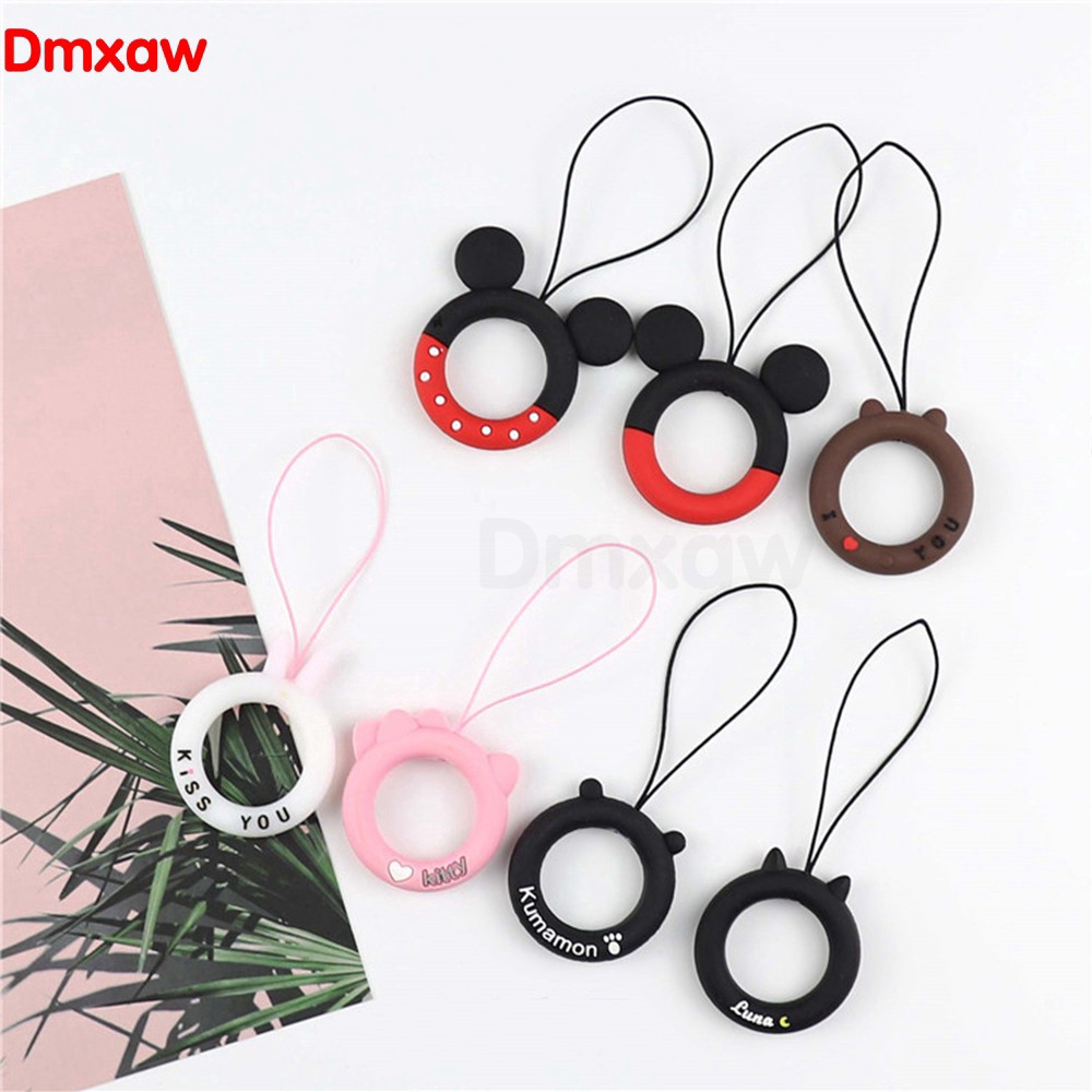 Dây đeo điện thoại có vòng móc ngón tay thiết kế dễ thương tiện dụng