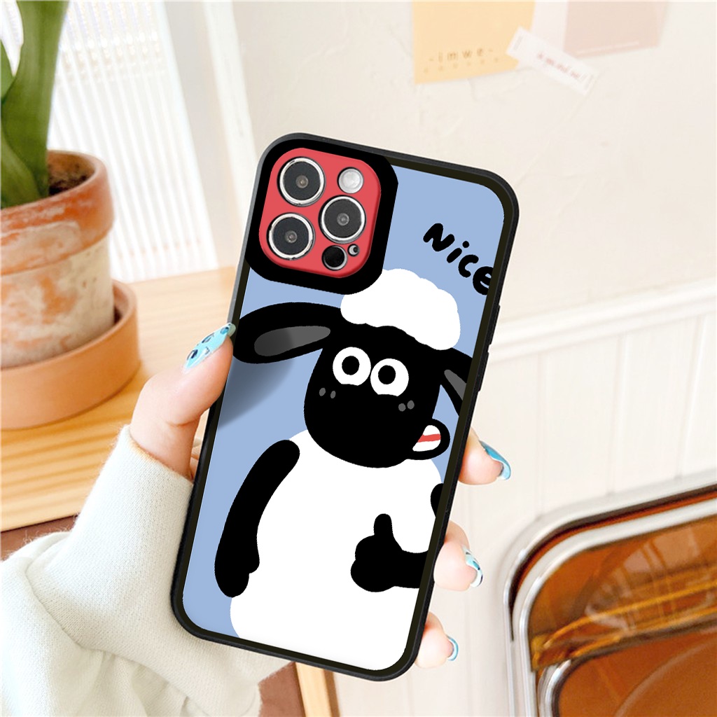 Ốp lưng iphone cạnh vuông lỗ camera cừu thả like 6/6plus/7/7plus/8/8plus/x/xr/xs/11/12/13/pro/max/plus/promax