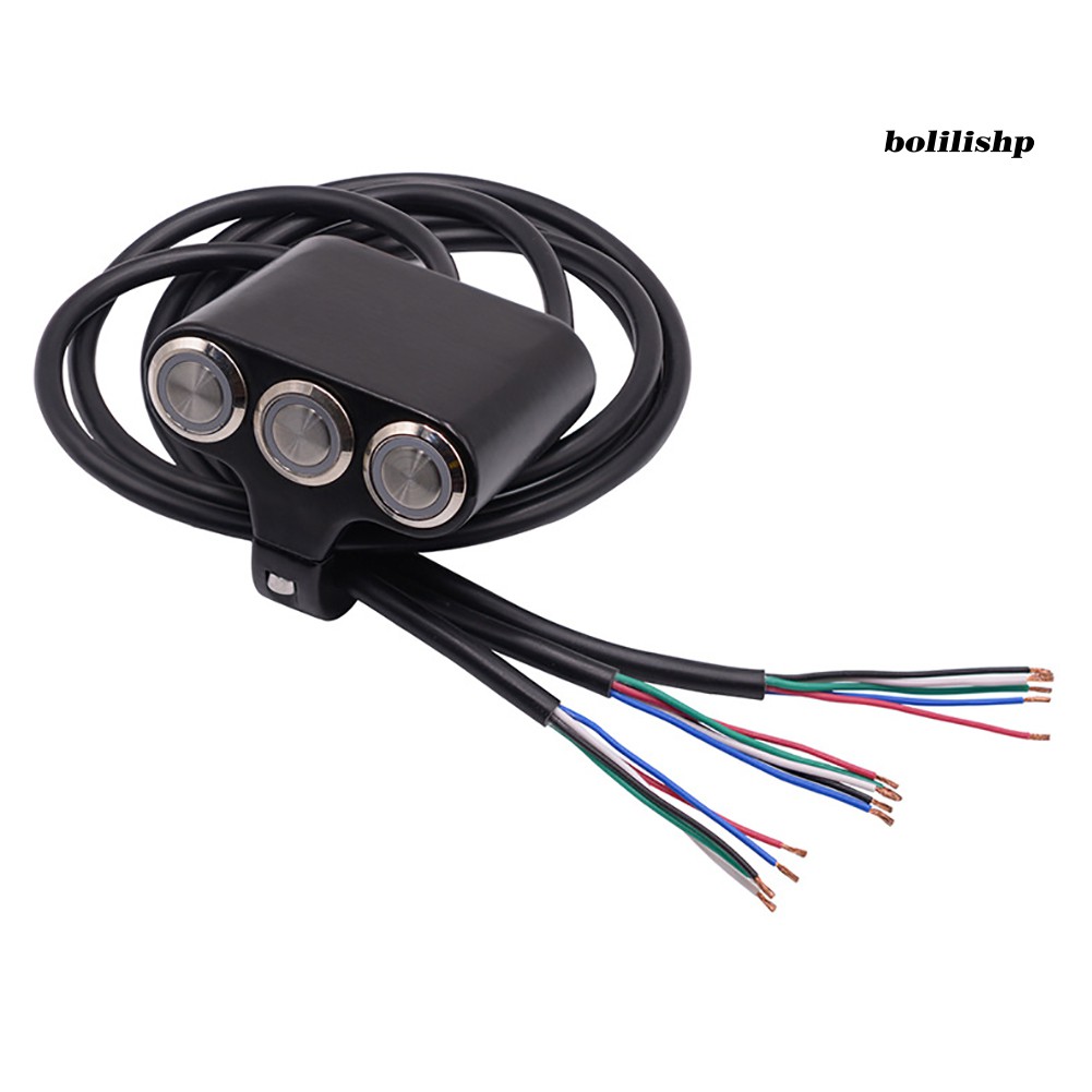 Công Tắc Đèn Pha Gắn Tay Lái Xe Scooter ATV Kèm Đèn Báo Hiệu