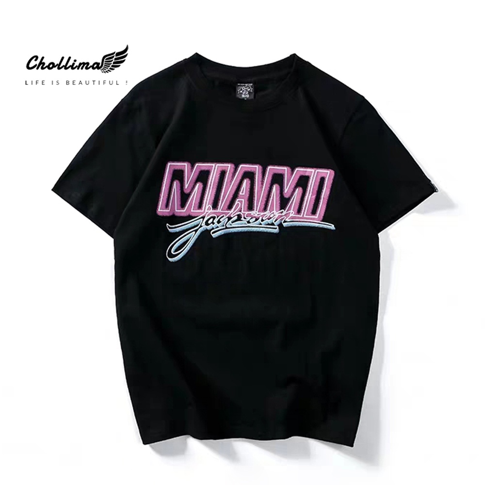 Áo thun unisex tay lỡ Chollima form rộng in chữ MIAMI AT005 chất vãi dày dặn co giãn 2 chiều